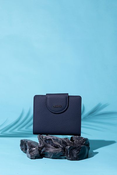 Grande Flother Navy Blue 2818 Genuine Leather Women's Wallet