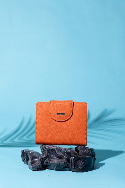 Grande 2818 Model Genuine Leather Women's Wallet - Flother Orange
