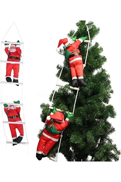 Parti dolabı 2'li Merdiven Tırmanan Noel Baba Yılbaşı Süs Noel Ağacı Dekor Yeni Yıl Ev Kapı Duvar Dekorasyon