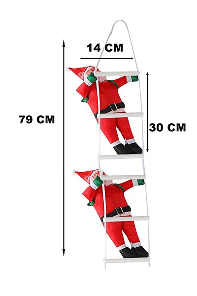 Parti dolabı Set of 2 Ladder Climbing Santa Claus Christmas Ornament Christmas Tree Decor New Year Home Door Wall Decoration