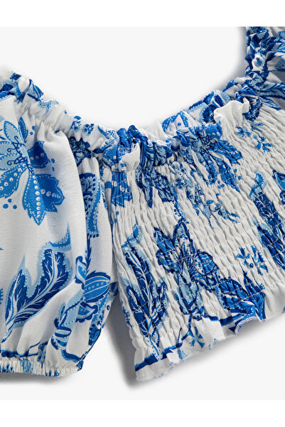 Koton Květinová blůza s balonovými rukávy přes rameno