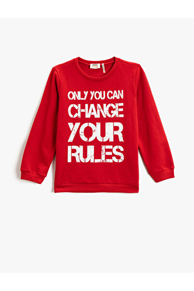 Koton Кругла яка с принт с дълги ръкави