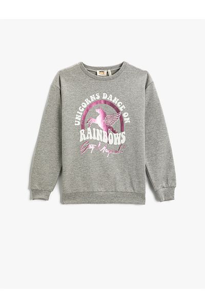 Koton Sweatshirt Long Sleeve Printed Crew Neck