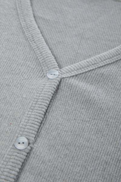 koza iç giyim Kadın Soft Touch Kaşkorse Düğme Detaylı Pijama Takımı