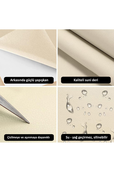 FIXALL ADHESIVE PRODUCTS Yapışkanlı Gerçek Suni Deri 11 Farklı Renk Seçenekli 45x100 cm TABA