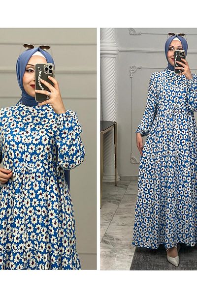 Zeynep Butik Εποχιακό γυναικείο φόρεμα Hijab Viscose - 1319