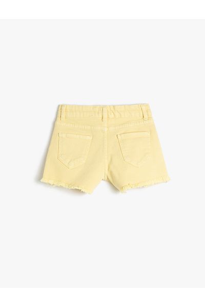 Koton Denim Shorts with Pockets, Cotton, Adjustable Elastic Waist