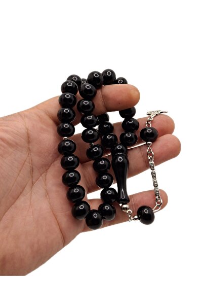 Han Ticarethane نموذج مسطح أسود مسحوق العنبر مسبحة