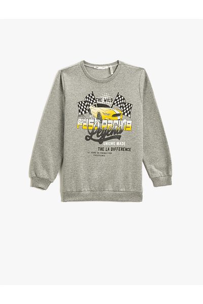 Koton Sweatshirt Long Sleeve Printed Crew Neck