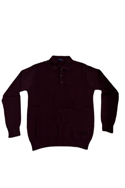 Soylu Triko Casual Fit Patterned Polo Collar Quality Cotton Sweater