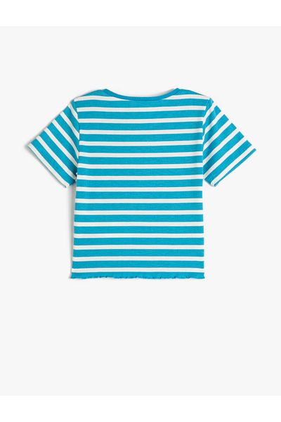 Koton Crop T-Shirt Short Sleeve Crew Neck Slim Fit Ribbed