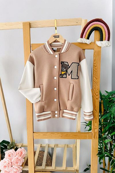 Minigimin Cicileri Унисекс яке за колежанка My Little Ones M Bear Punch - Камилско