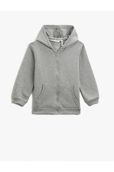 Koton Plain Boy Gray Sweatshirt 3wkb10102tk