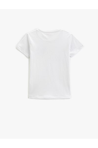 Koton Tricou cu mânecă scurtă imprimat bumbac cu decolteu