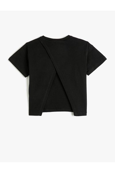 Koton Tricou pentru fetiță negru simplu 3skg10123ak