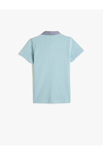 Koton Tricou cu gât polo, cu mânecă scurtă, cu un singur buzunar, bumbac