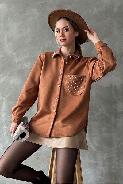 Store Süet İncili Gömlek