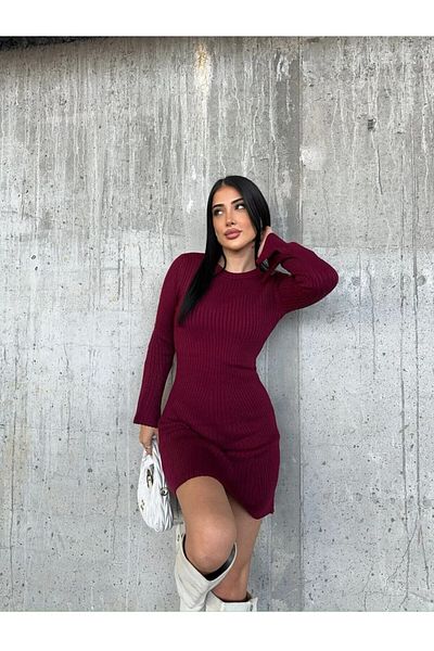 GAJA Tricoturi Mini rochie virală GJ1717 visiniu