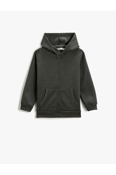 Koton Basic Zipper Hooded Cardigan