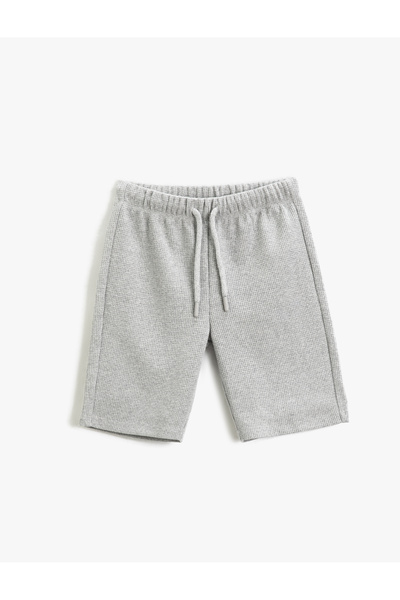 Koton Pantaloni scurți de bază cu talie cravată texturați