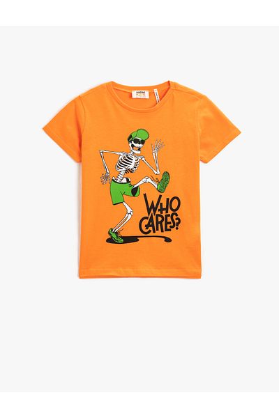 Koton Printed Short Sleeve T-Shirt Crew Neck Cotton