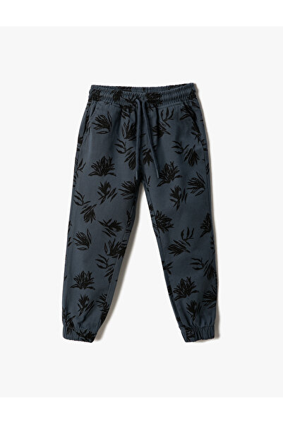 Koton Jogger Pants with Pocket Tie Waist Patterned Cotton