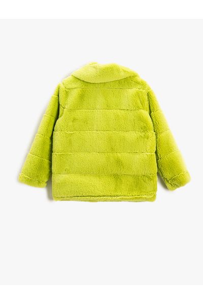 Koton Faux Fur Jacket Baby Collar Long Sleeve