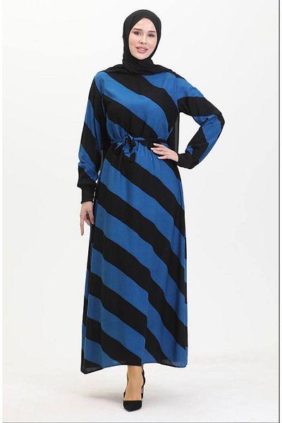 Zeynep Butik Rochie cu model dungi 1295