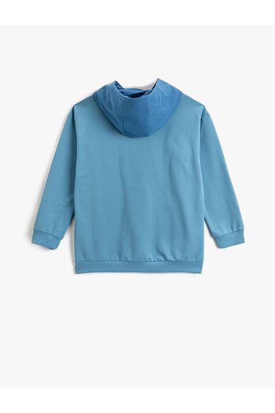 Koton Hooded Sweatshirt Color Blocked Kangaroo Pocket