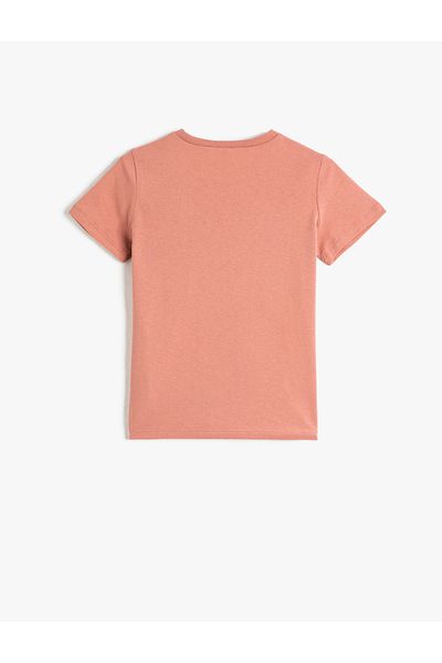 Koton Slogan Printed Short Sleeve T-Shirt Crew Neck Cotton