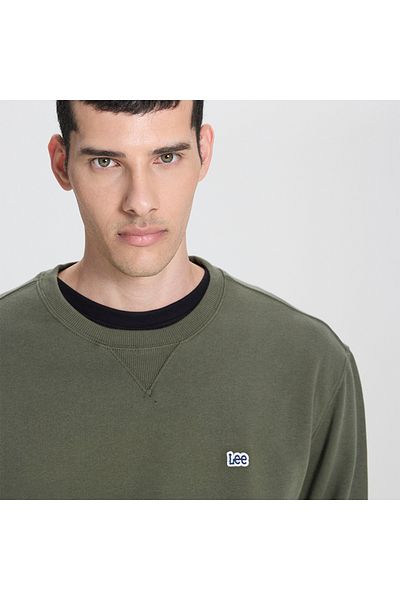 Lee Regular Fit Normal Cut 100% Cotton Bicycle Collar Raised Khaki Sweatshirt