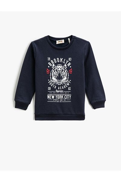 Koton Sweatshirt Long Sleeve Printed Crew Neck