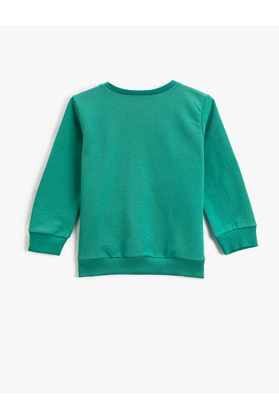 Koton Dinosaur Printed Sweatshirt Long Sleeve Crew Neck