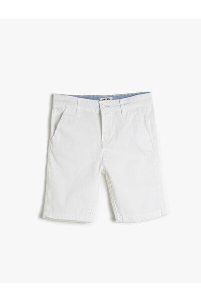 Koton Chino Şort Pamuklu Basic Beli Ayarlanabilir Lastikli