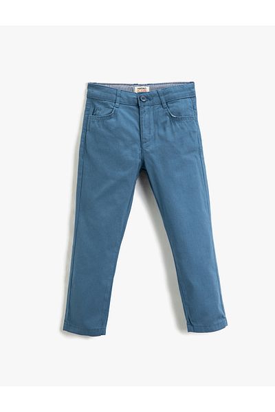 Koton Pantaloni chino cu buzunare, slim fit, bumbac, talie elastica ajustabila
