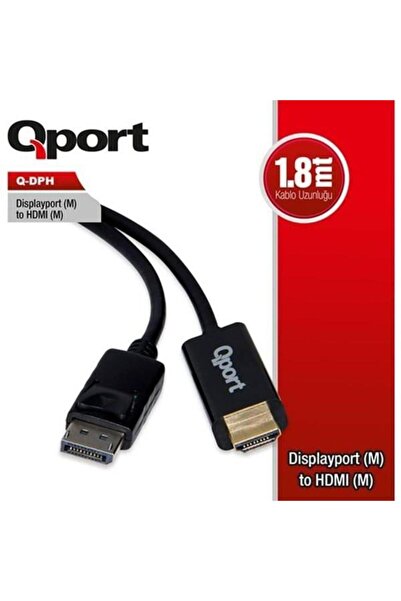 Universal كابل فيديو Qport Q-dph بطول 1.8 متر Dp-hdmi