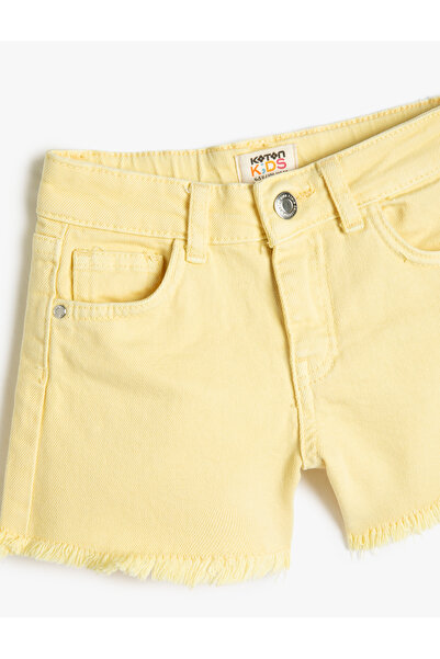 Koton Bavlněné džínové šortky – s nastavitelnou gumičkou v pase a kapsami