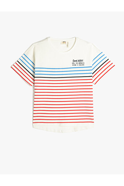 Koton Tricou Bumbac mânecă scurtă Decolteu Crew