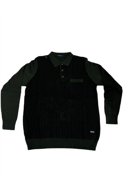 Soylu Triko Casual Fit Patterned Polo Collar Quality Cotton Sweater