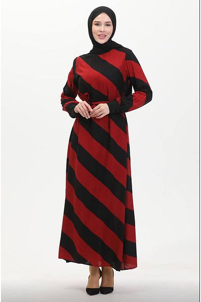 Zeynep Butik Rochie cu model dungi 1295