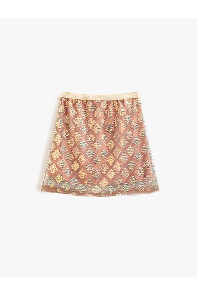 Koton Sequined Tulle Skirt - Lined Design