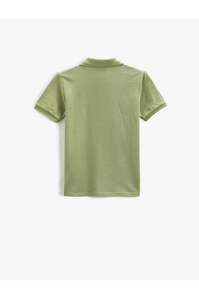Koton Basic Polo Neck T-Shirt Short Sleeve Button Detailed