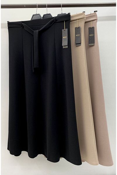 AKŞEN GİYİM 8 τεμάχια ζωσμένη εγκάρσια λαιμό Lycra Scuba Crepe ύφασμα μακριά φούστα Κατάλληλη για Hijab Plus Size