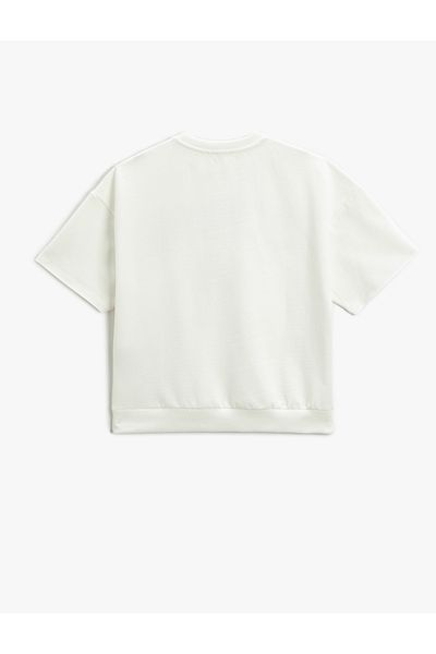 Koton California Printed Short Sleeve Sweatshirt Crew Neck