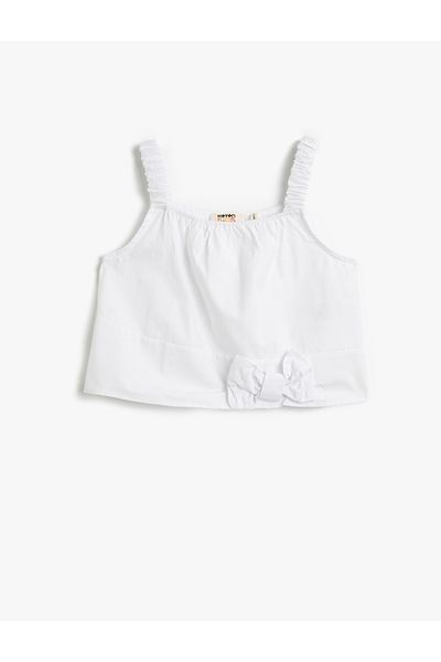 Koton CottonCropBlouse - with Straps and Bow Detail