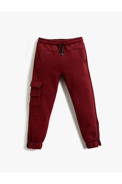 Koton Pantaloni de sport Jogger Buzunar cu clapetă gros Picioare cu fermoar