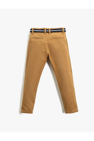 Koton Stoffhose, schmale Passform, Taschen mit Gürtel, verstellbarer, elastischer Bund, verstellbarer, elastischer Bund