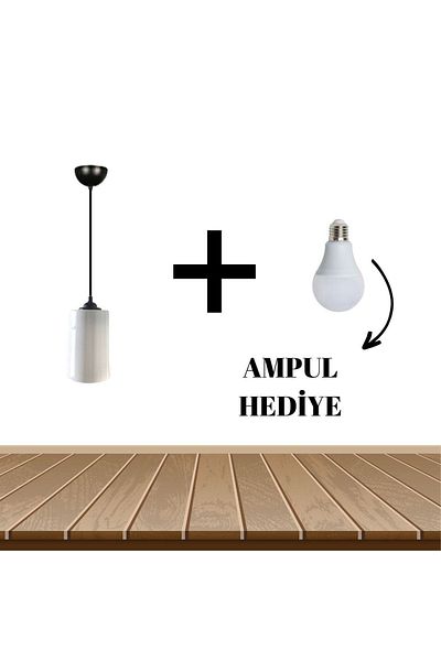 MHK Collection Rustic Acrylic White Mica Glass Single Pendant Chandelier (bulb is a Gift)