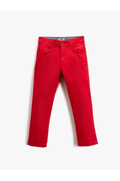 Koton Boy's Pocketed Slim Fit Chino Trousers 3skb40006tw
