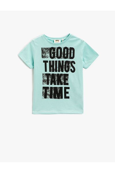 Koton Printed Short Sleeve T-Shirt Crew Neck Cotton